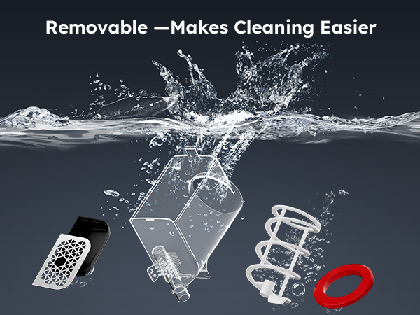 Mojgar Pro 3L Slush Machine with fully removable parts, including the PC tank, drip tray, stirring paddle, and sealing ring. Designed for effortless cleaning and maintenance, ensuring hygiene and long-lasting performance for home and commercial use.